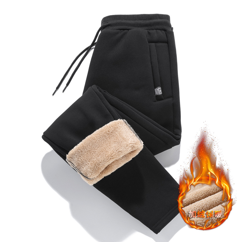 Утепленные хлопковые брюки с флисовой подкладкой для мужчин на зиму 2023, оптовая продажа, теплые спортивные брюки больших размеров