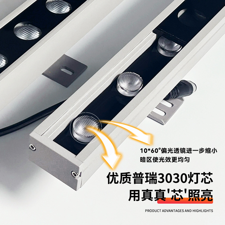 led wall washing lamp outdoor waterproof lighting project advertising signboard villa building exterior wall 24v220v monochrome colorful