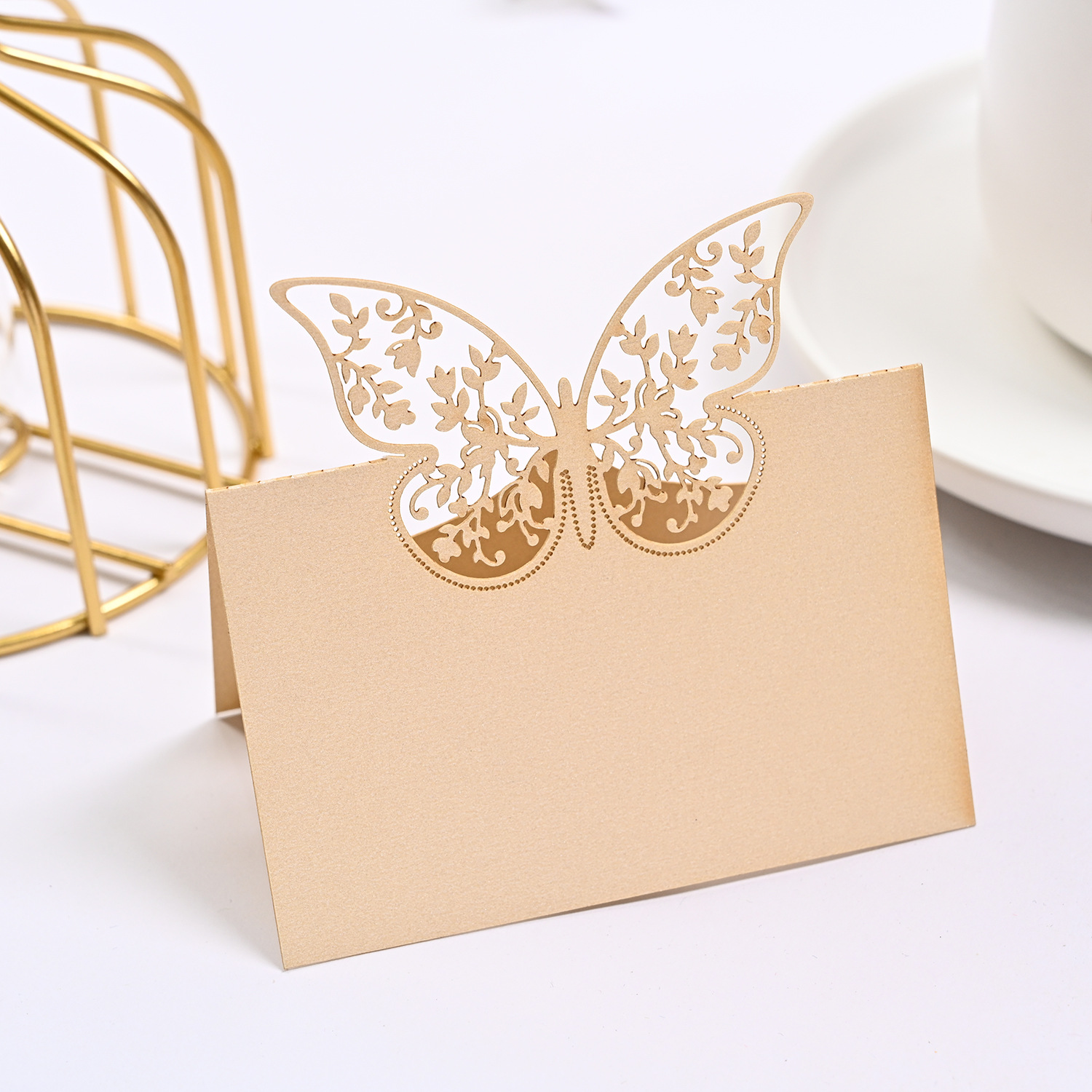 Wedding Hollow Three-dimensional Butterfly Seat Card Laser Hollow Table Card High-grade Paper Desk Card Name Sign-in Desk
