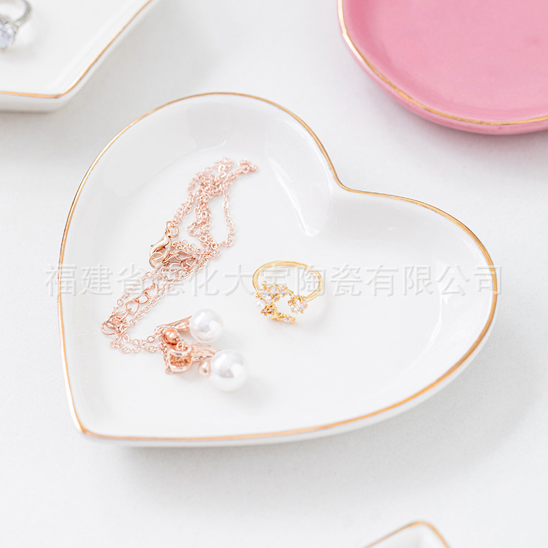 Abstract Special-Shaped Disc Ceramic Jewelry Tray Storage Ceramic Tray Storage Tray Wholesale Customizable Logo