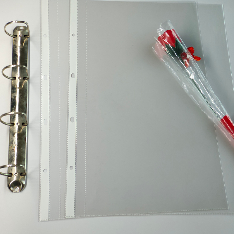 Factory Direct high transparent multi-specification size 11-hole 4-hole opp white strip bag sample book inner page loose-leaf Data Book