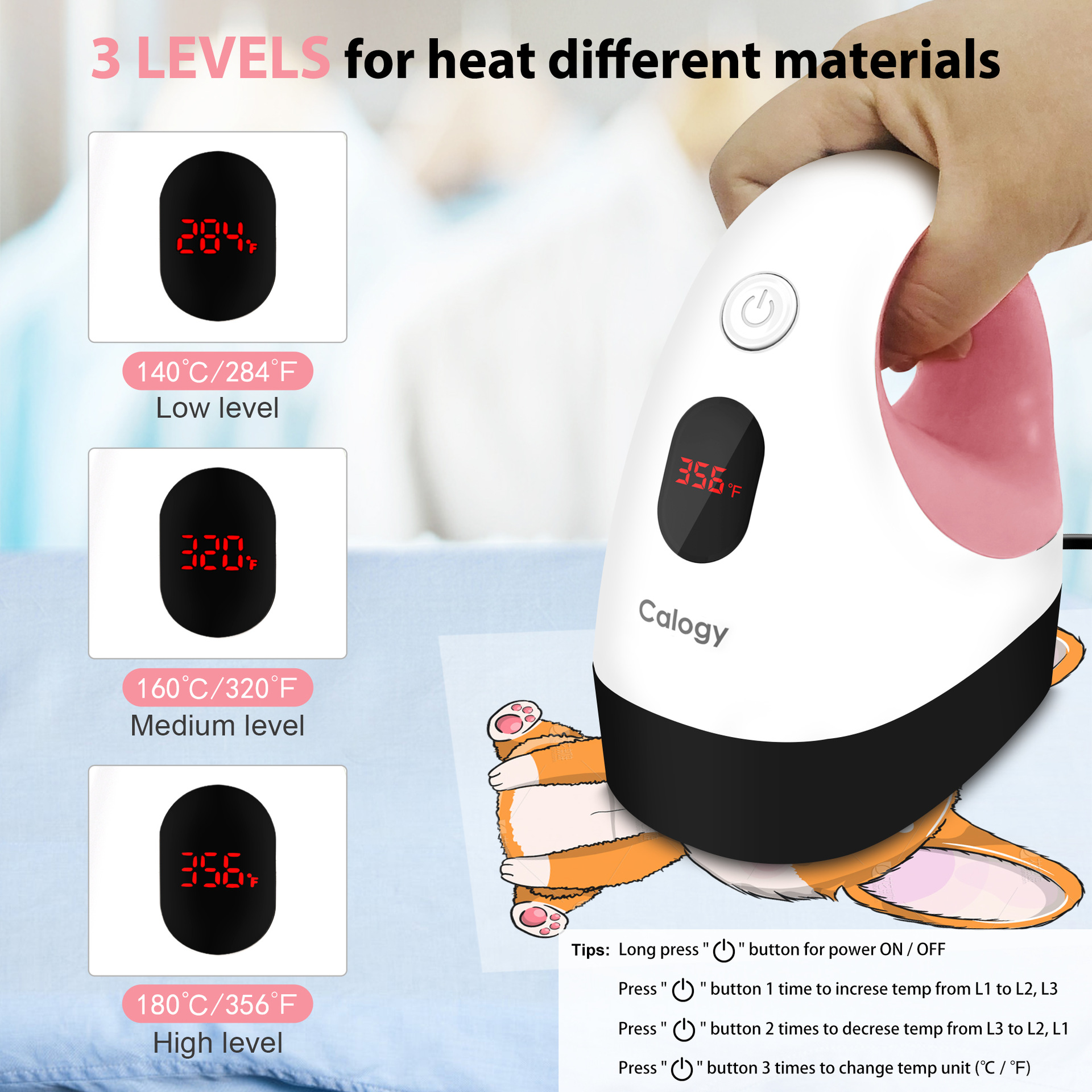 Cross-border mini hot press with LED, heat transfer machine, hot stamping machine, 3 gears, 180 degrees, fast heating and temperature maintenance