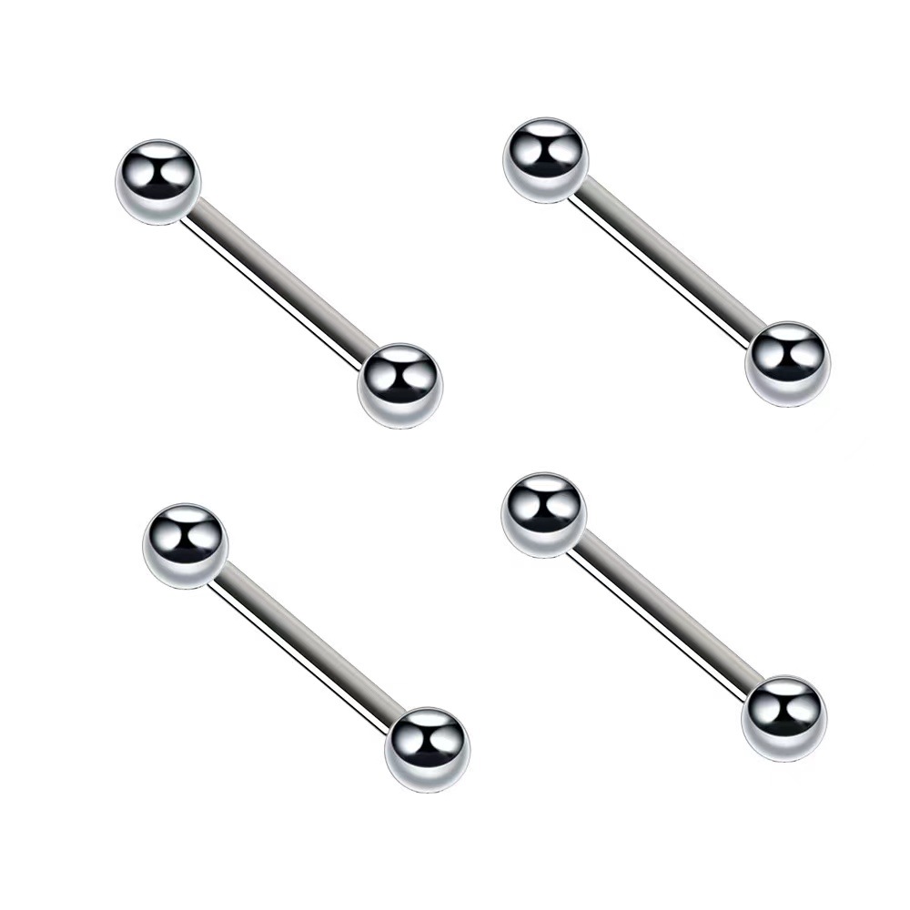 Factory in stock titanium steel 316 medical puncture tongue nail earring popular basic replacement club screw accessories wholesale