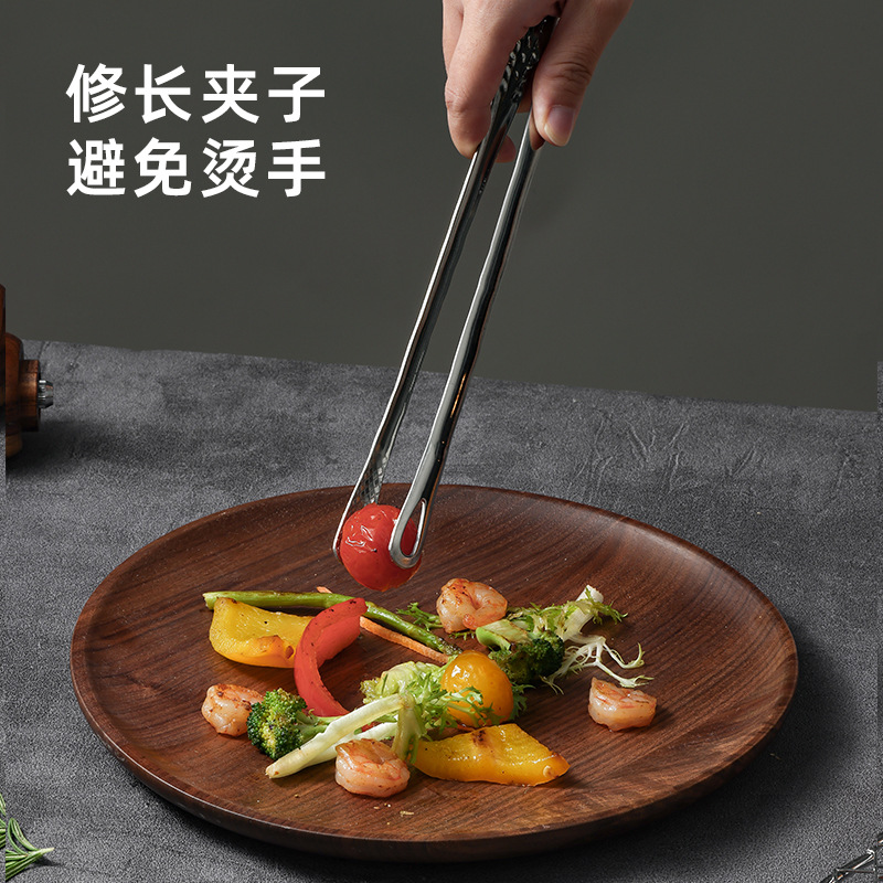Cross-Border 304 Stainless Steel Korean Barbecue Tongs Barbecue Food Tongs Korean Cuisine Strawberry Tongs Buffet Tongs