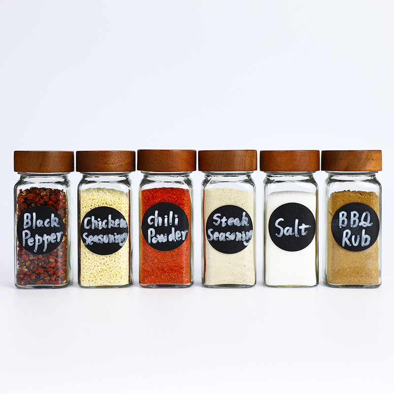 Multifunctional Glass Seasoning Bottle, Sprinkling Bottle, Bamboo Lid, Glass Seasoning Bottle, Msg, Chicken Essence, Salt Jar, Seasoning Jar