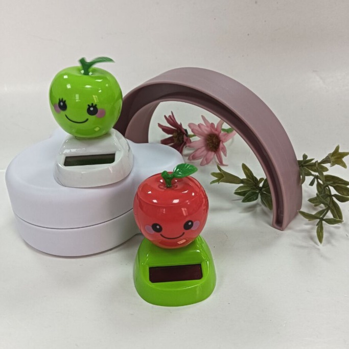 Hot Selling Apple Moving Solar Car Ornaments,left and Right Swing Toys