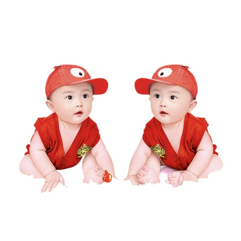Two Boys Baby Poster Photo Beautiful Cute Baby Decorative Painting Pregnant Women Fetal Education Early Education Twins Painting