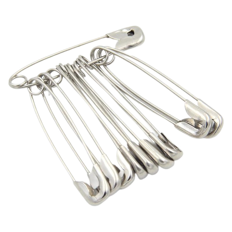 Stainless Steel Vintage Safety Pins for Fixing Clothes, Small, Large, Extra-Large Paper Clips, Binder Clips, Bed Sheet Pins