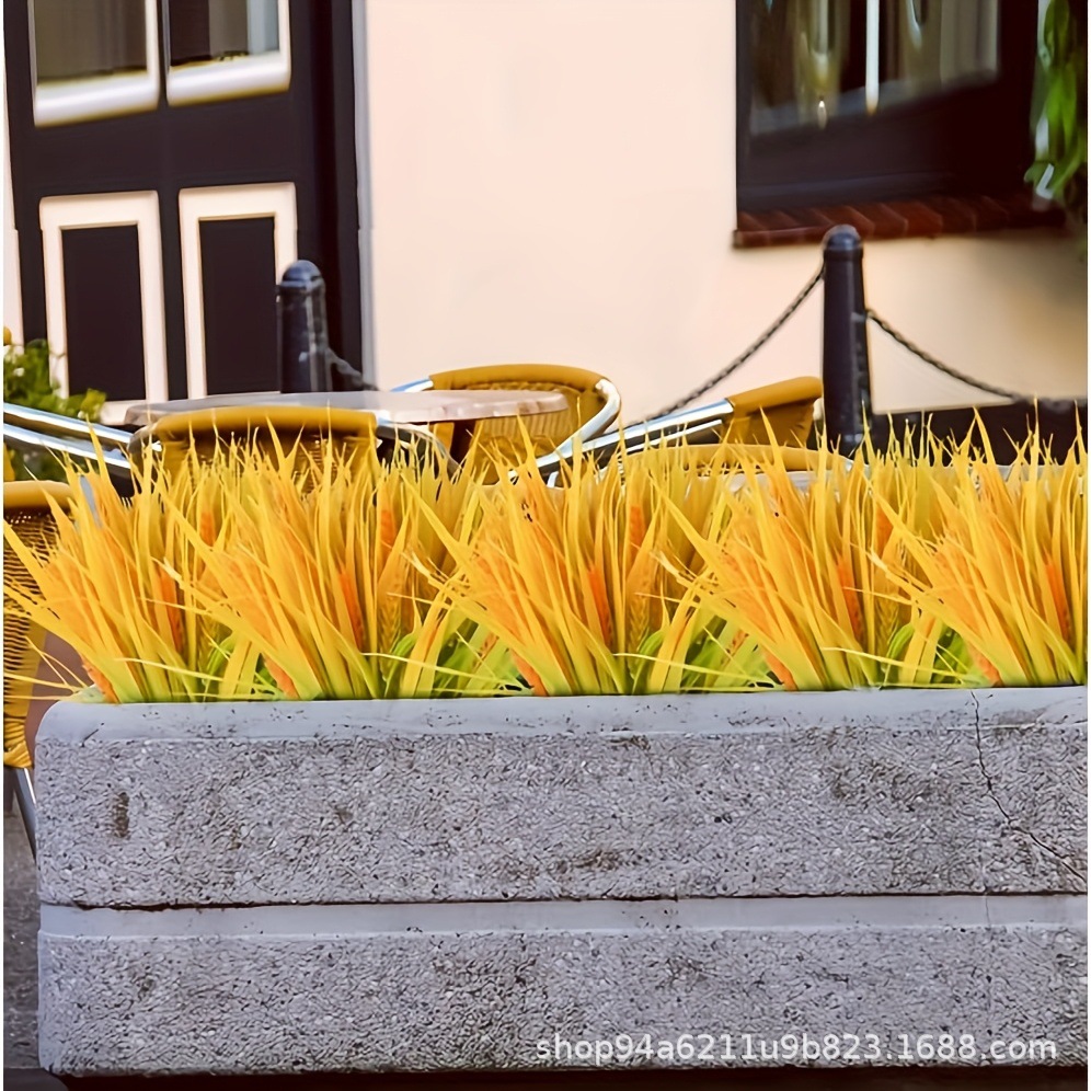 Искусственный букет из 7 веток пшеницы, декорации для ландшафта рисового поля, украшения из колосьев риса