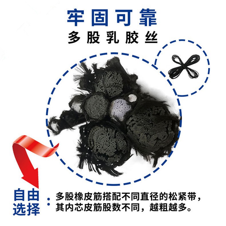 Factory in stock 1MM-17MM black latex elastic rope round elastic band rubber clothing hem hat rope elastic rope