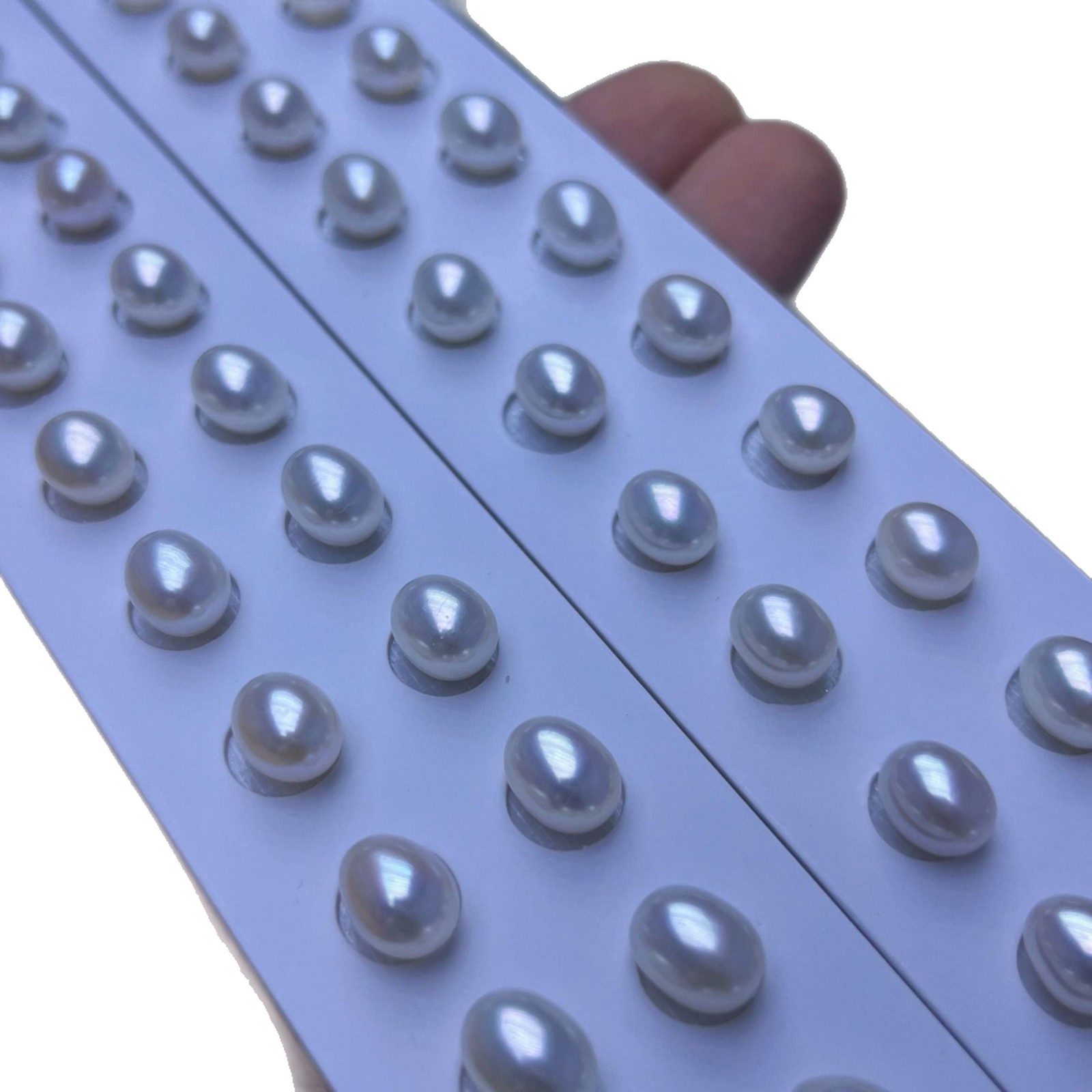 Half-Hole/Full-Hole Water Drop Rice-Shaped Pearls 6.5-7mm Freshwater Natural Pearl Earrings Earrings Accessories Loose Beads Bare Beads