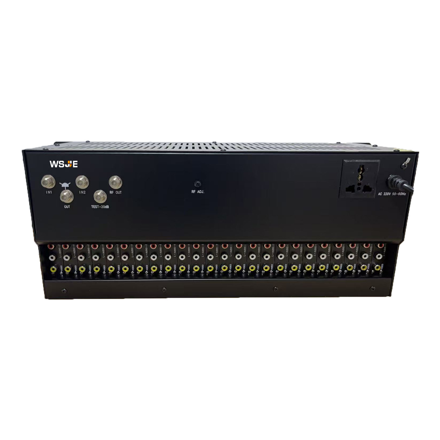 24-Channel Adjacent Frequency Modulator Hotel Cable Tv Retrofit Digital to Analog Front-End Equipment Av to Rf