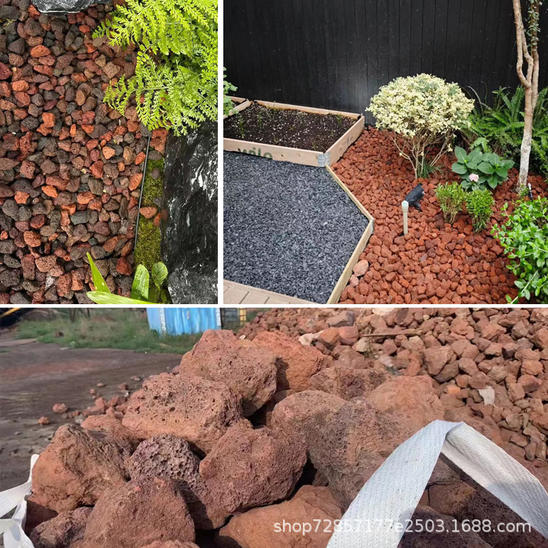 Artificial Wetland Volcanic Rock Filter Material, Red Volcanic Stone Particles for Landscaping, Supplied by Manufacturers