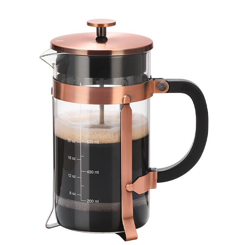 Wholesale French Press Pot, High Borosilicate Glass Pot, Household Tea Brewing Pot, Filter Press Tea Maker, Hand-Brewed Coffee Pot