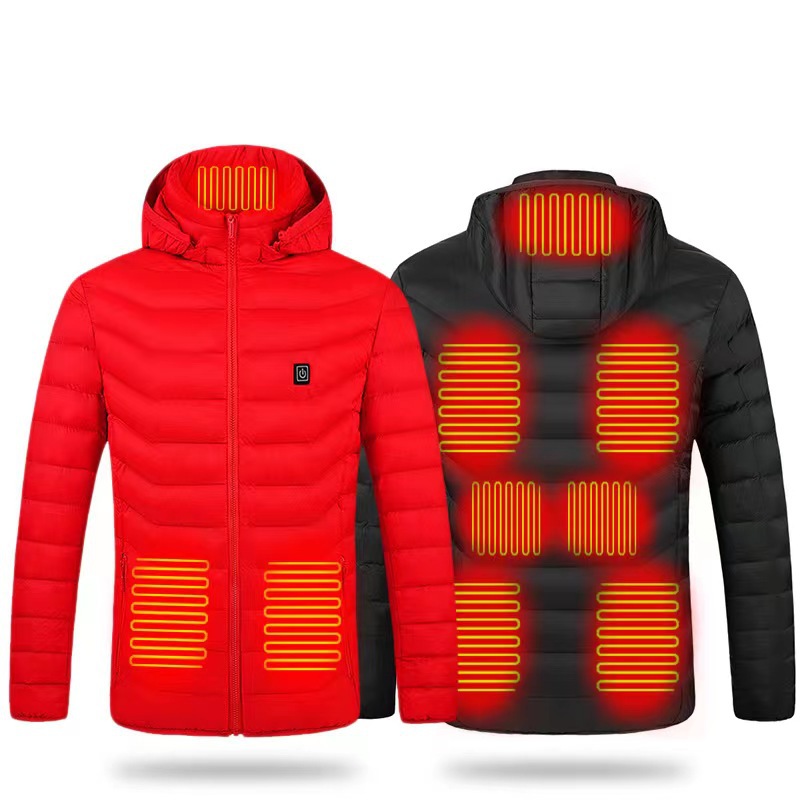 Cross-border explosions single-control nine-zone electric cotton-padded clothes USB power supply dual-control switch intelligent warm-keeping men with cotton-padded jacket men