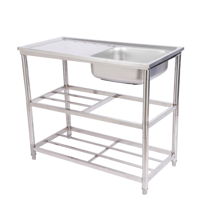 Customized Factory Stainless Steel Sink with Bracket Sink Kitchen Single Sink with Plate Quick-Connect Floor-Standing Bracket Set
