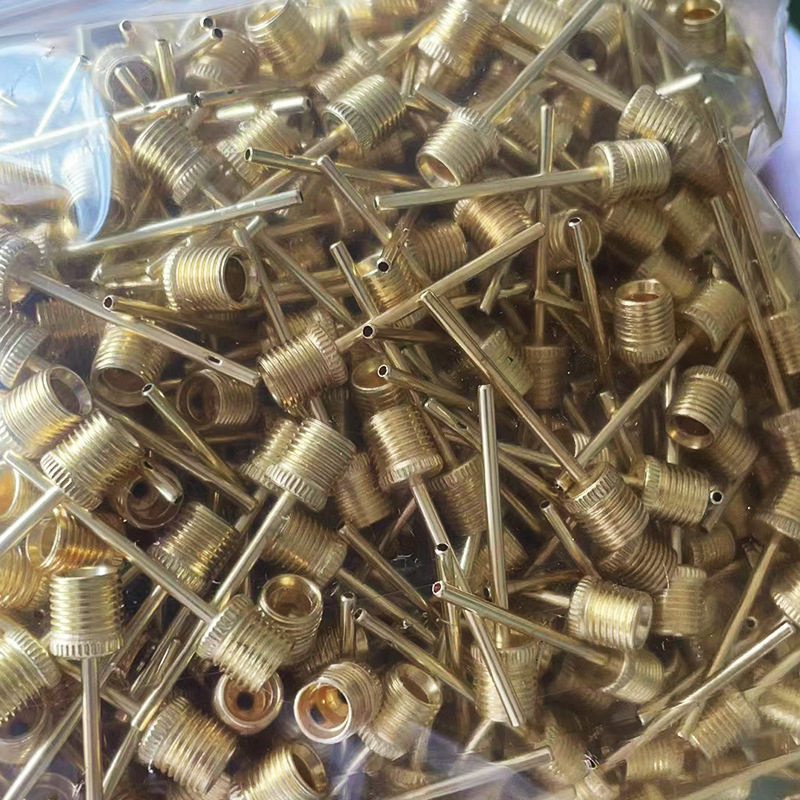 Source Manufacturer Golden Ball Needle Stainless Steel Metal Brass Color Iron Air Needle Basketball Football Inflatable Needle