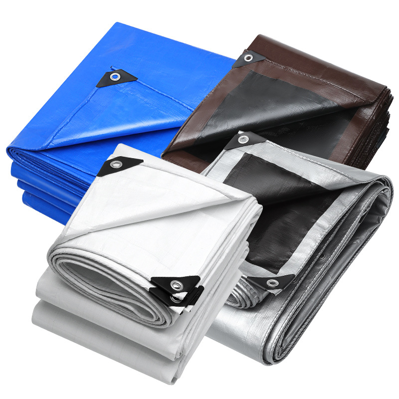 Pe New Material European and American Export Tarpaulin Silver Black Rainproof Cloth Manufacturer Wholesale Cross-Border Green Black Brown Black Custom Waterproof Cloth