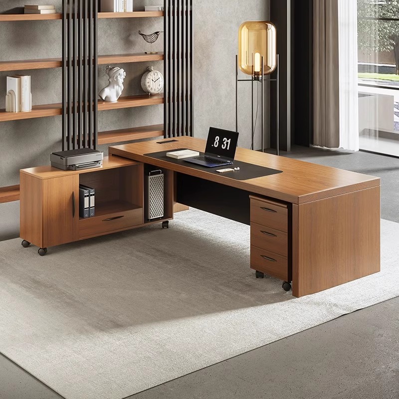 Simple Modern Solid Wood Office Desk Boss Desk Creative Manager Office Computer Desk Storage Desk