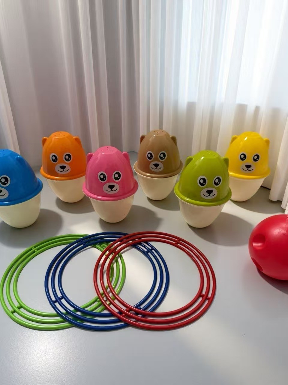 Children's Stacking Cup Toy Ring Bowling Early Education Toy Educational Assembly Indoor Toy Color Recognition Toy
