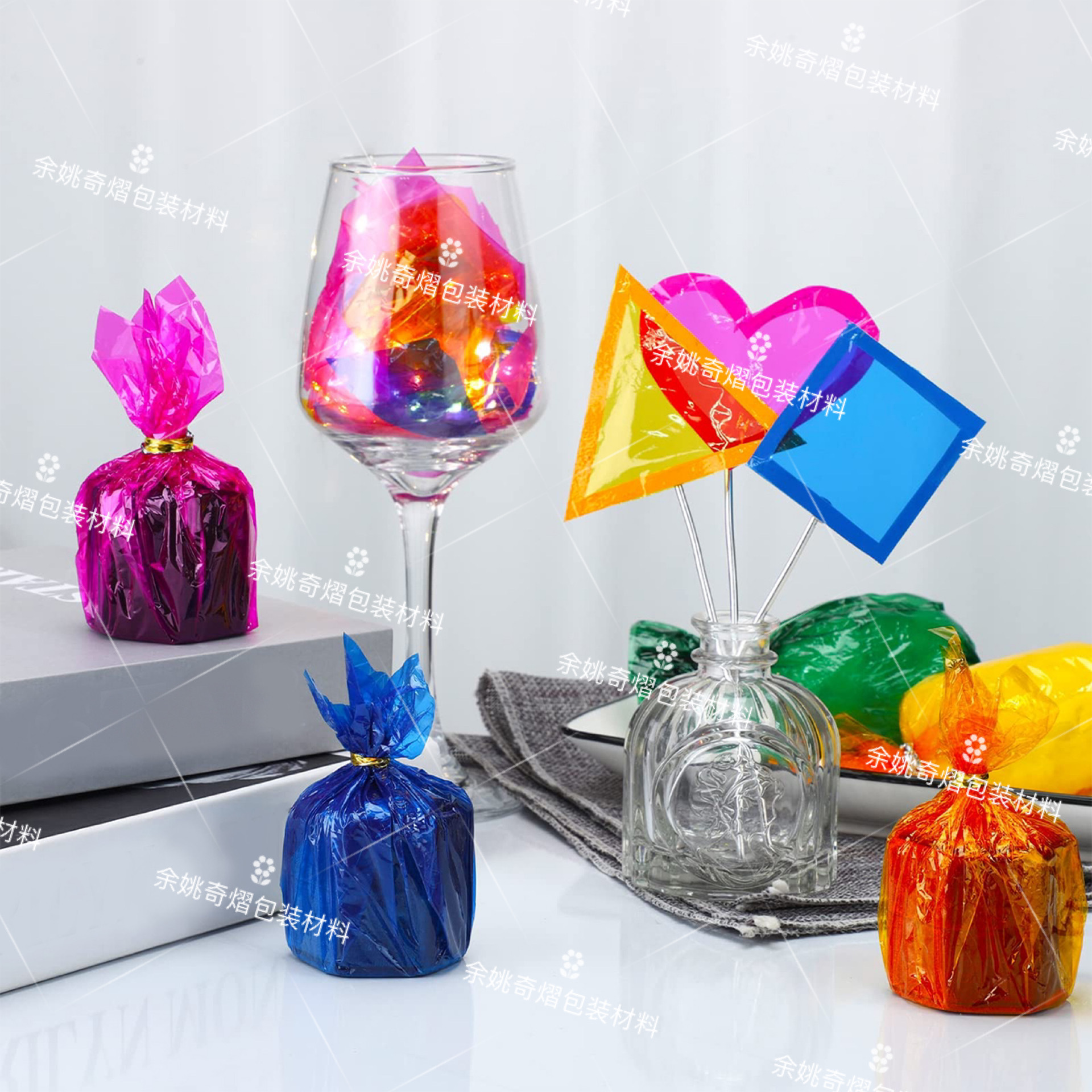 Candy paper colored cellophane diy candy gift packaging handmade play paper kindergarten handmade material paper supply