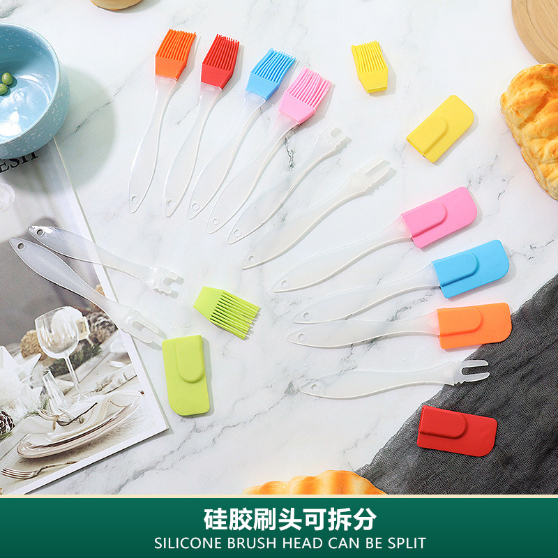 Silicone grill brush food grade high temperature resistant oil brush plastic handle silicone brush household oil brush in stock wholesale
