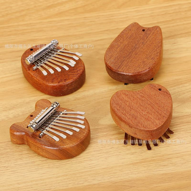 8-Tone Mini Kalimba Solid Wood Kalimba Thumb Piano Pendant Gift Portable Finger Piano