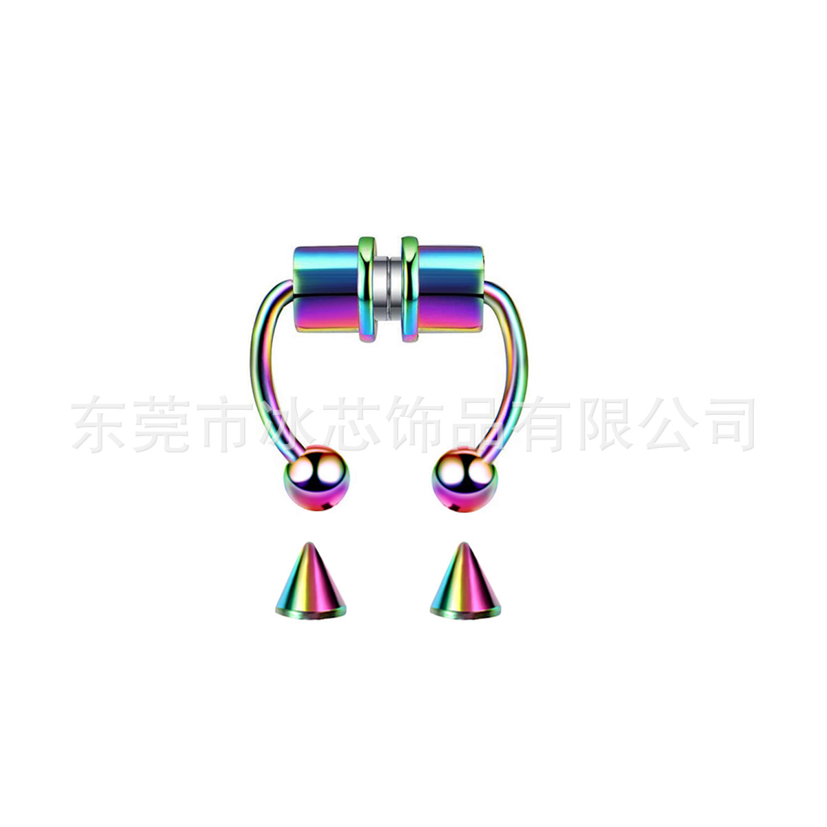 2021 New Hot Sale Stainless Steel Magnet Nose Ring Non Perforated False Nose Ring Horseshoe Type Nose Hoop Ring