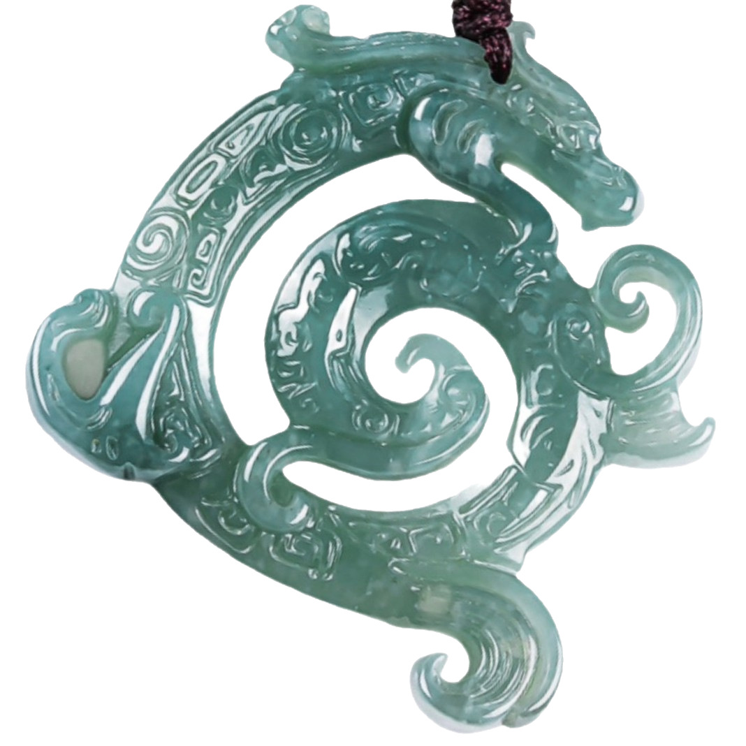 Natural A-Grade Jade Cut Out Ruyi Dragon Brand Waxy Jade Pendant Men's Jade Pendant Women's Pendant Wholesale