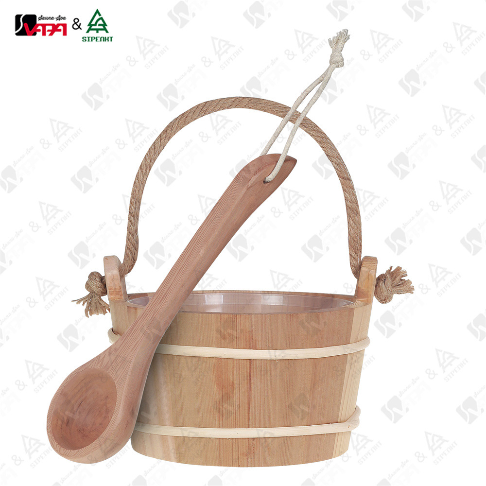 Прямые продажи с завода Сауна 4л Дно Сауна Бочка Деревянная Ложка Сумка Конопляная Веревка Аксессуары для Сауны