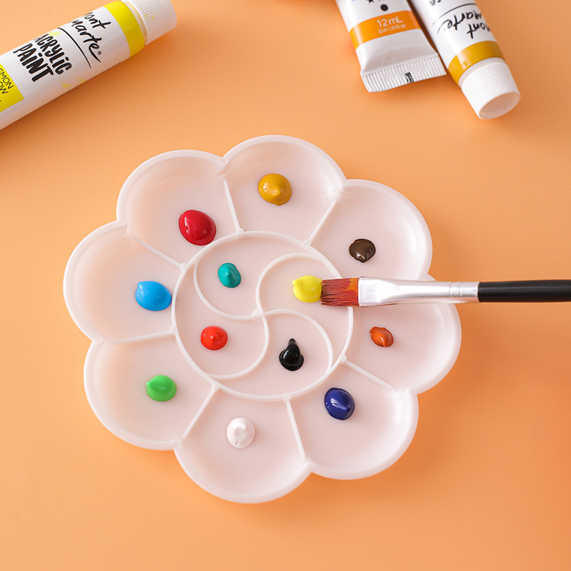 11CM Plum Blossom Shape Palette Watercolor Gouache Chinese Painting Acrylic Paint DIY Painting Plate