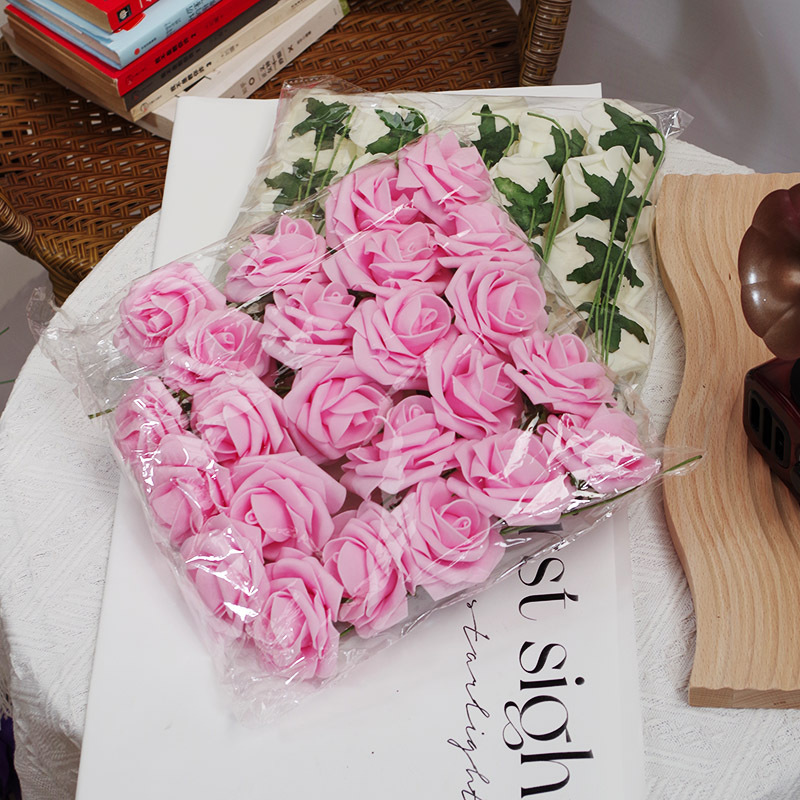 7 см с поддержкой и полюсом цветок искусственный цветок из пенопласта роза фото студия свадебное цветочное оформление искусственная роза