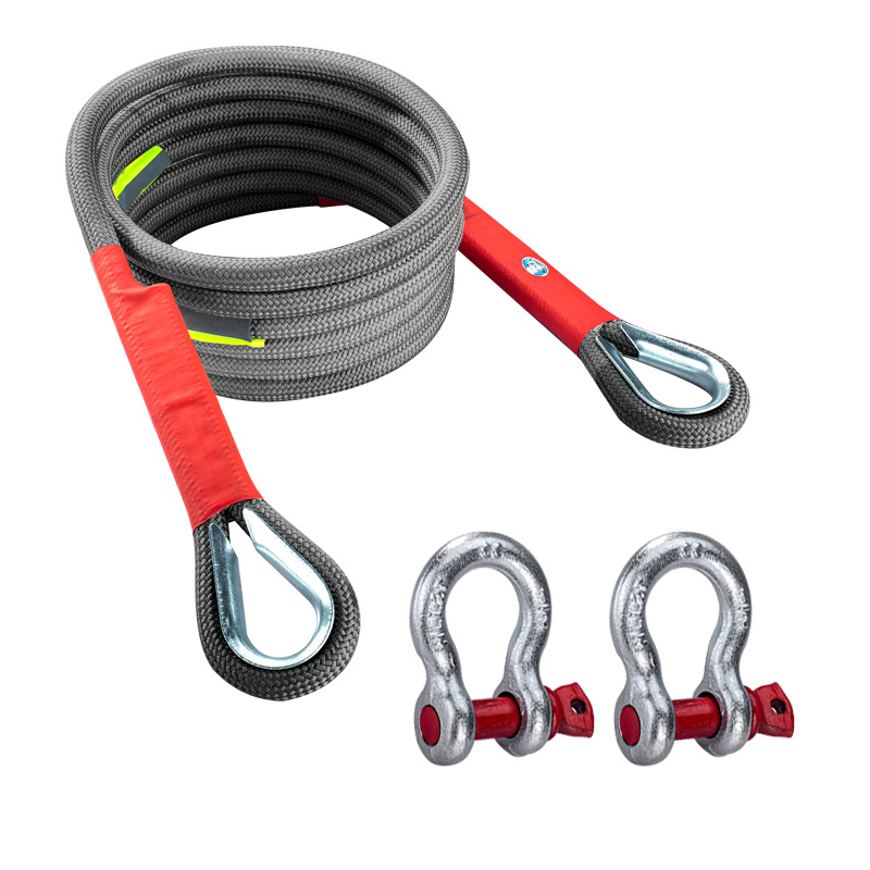 New car trailer rope outdoor emergency rope rescue rope traction rope thick American steel buckle nylon car rope wholesale