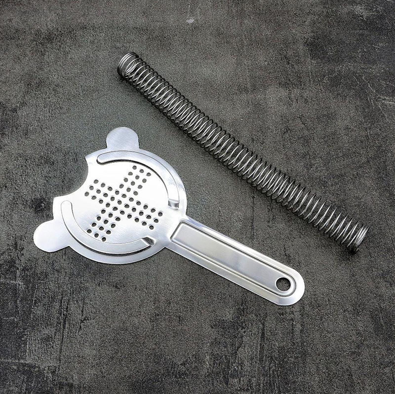 304 stainless steel cross ice filter Hawthorne ice shield thickened ice separator bar cocktail cocktail mixing tool