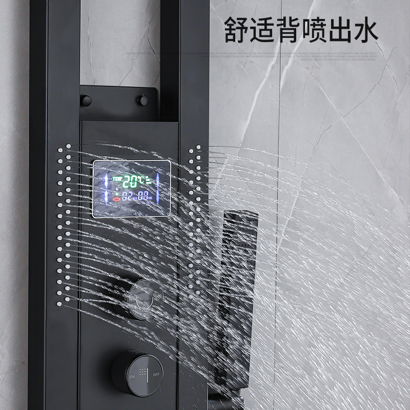 New Foreign Trade Bathroom Digital Display Shower Head Large Ring Funnel-Shaped Dome Rain Shower Screen Bathroom