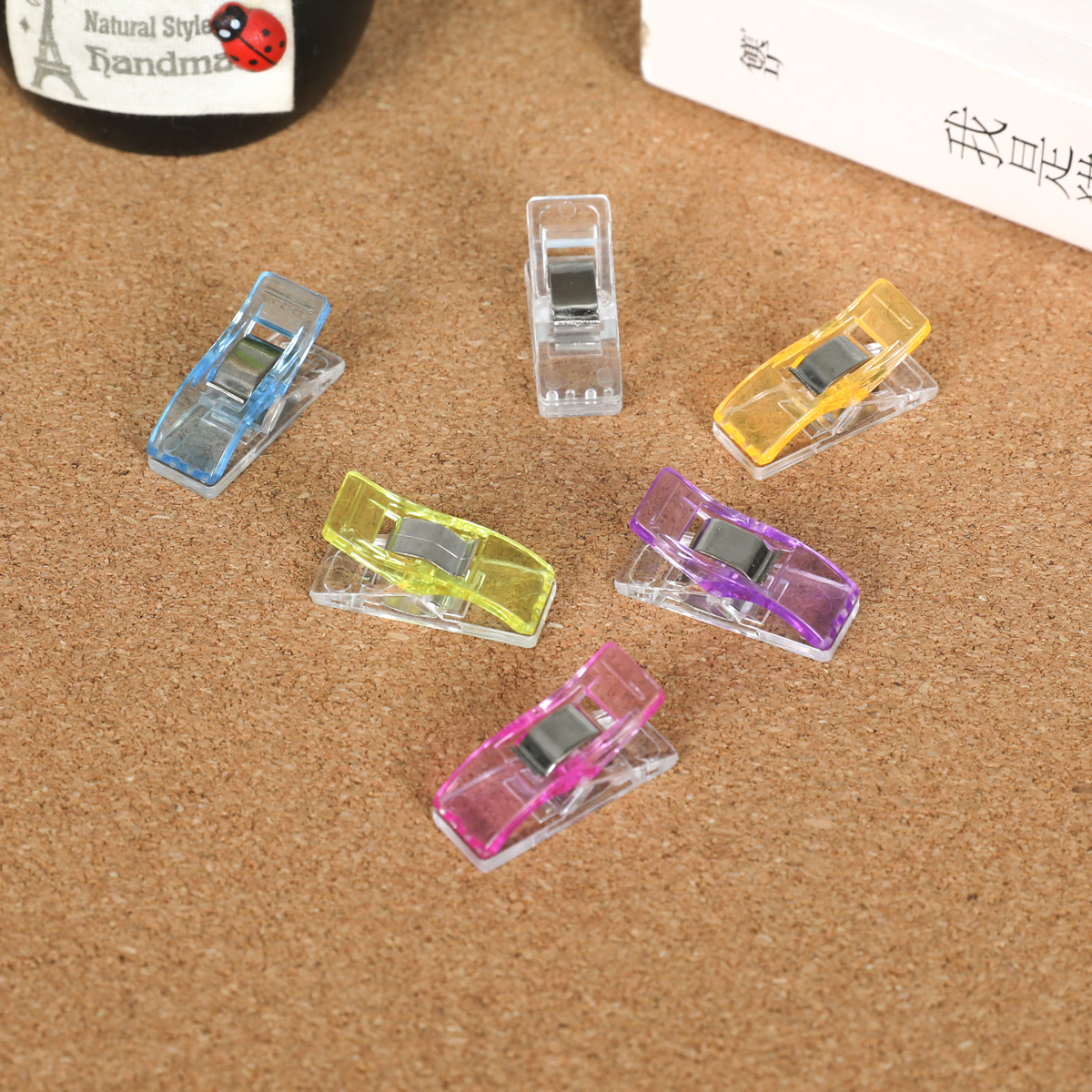 Cross-Border Colorful Plastic Edge Binding Clip Sewing Crystal Ax Clip Long Tail Strong Fixing Clip Positioning Small Clip Customization