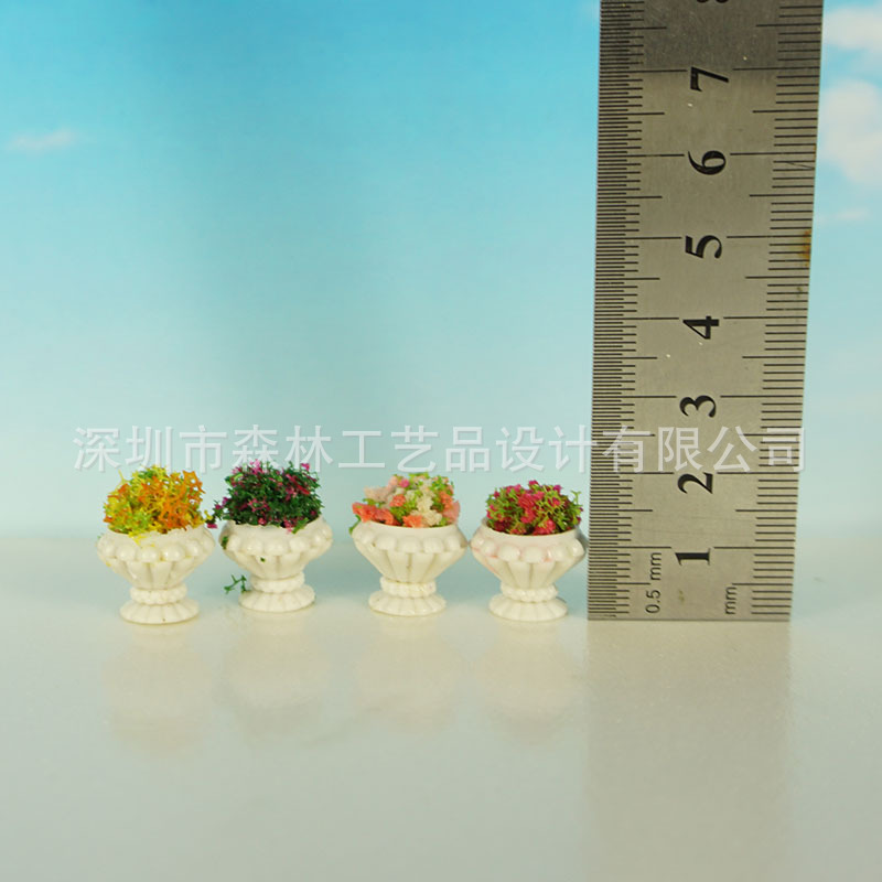Dollhouse Doll House Accessories Mini Plant Model Artificial Small Potted Micro-Scene Ornaments Potted Plant Model B