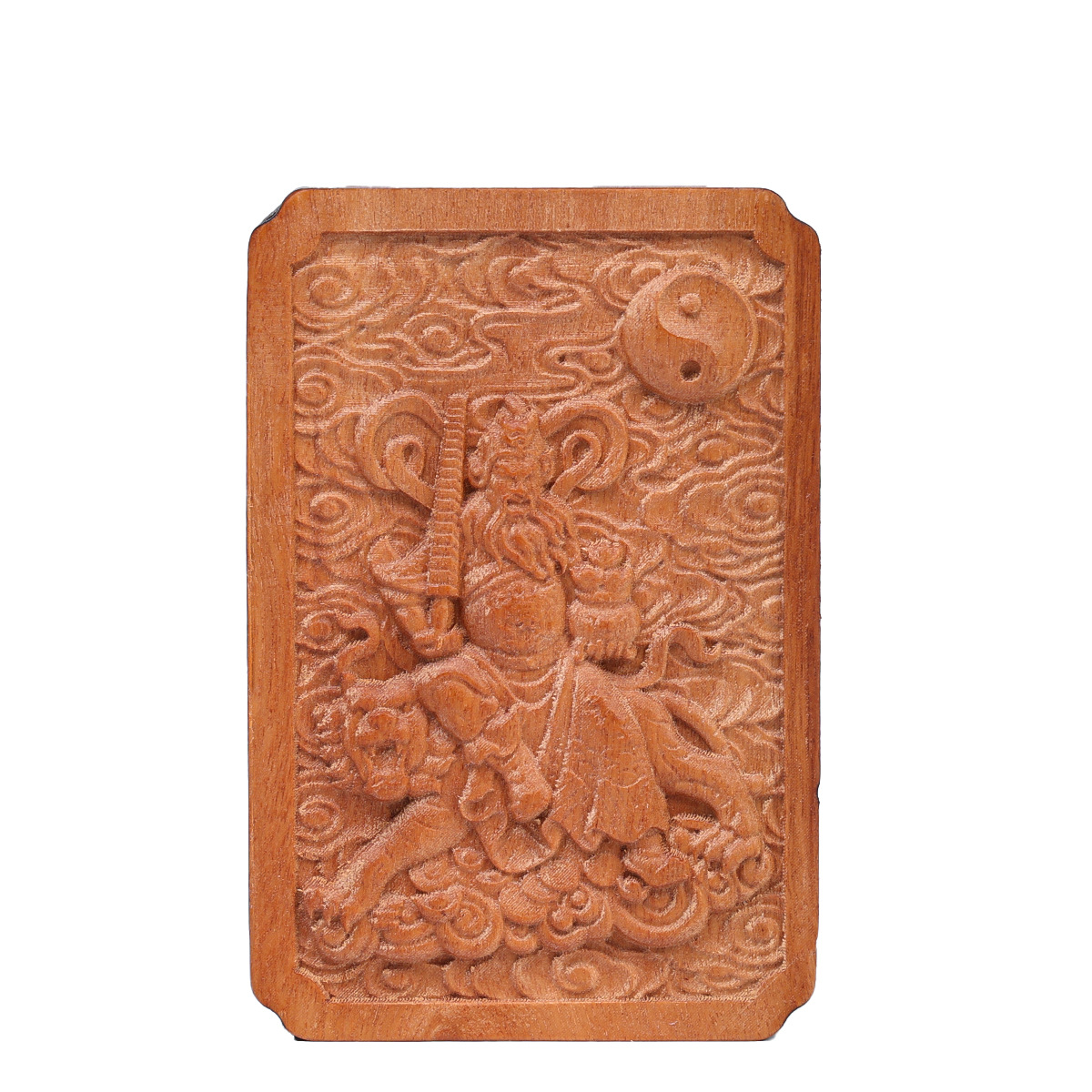 Lightning-Struck Jujube Wood Peace Amulet 46 Card Pendant Zhao Gongming Taoist Ritual Tool Portable Accessory Old Material Dark Color Finely Carved Handmade