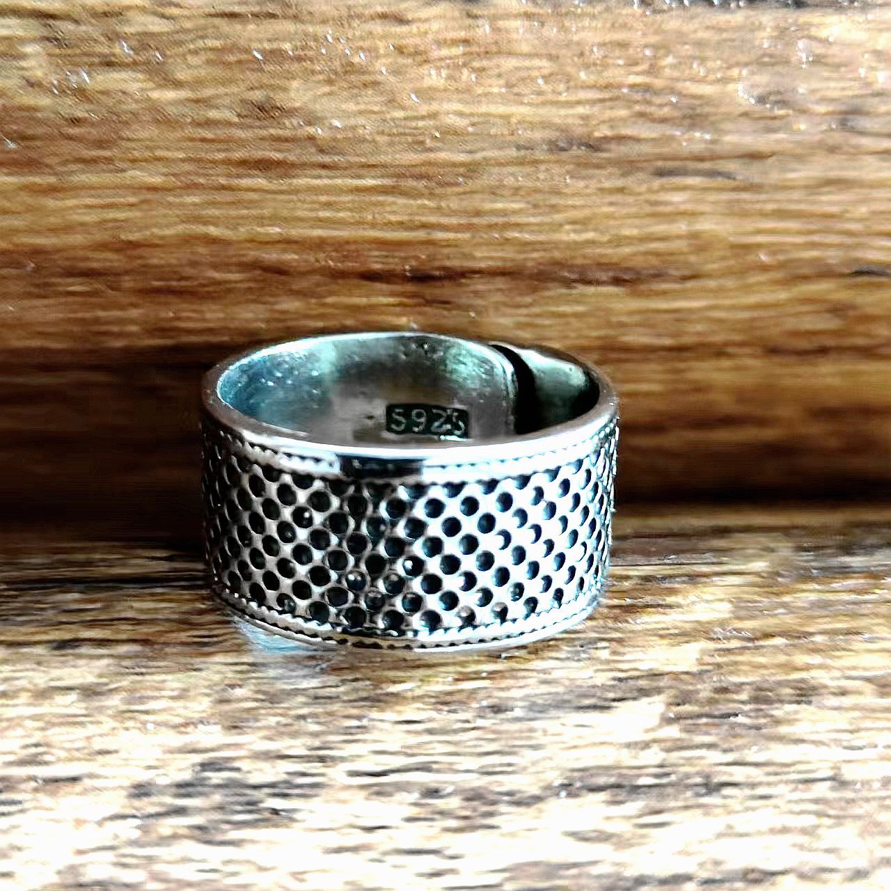 Thai Silver open retro Xiangyun ring men's fashion ring men's single ring Lucky Lucky thimble ring ethnic