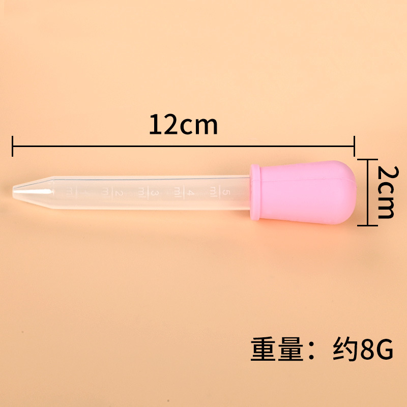 Customized Food-Grade Baby Silicone Dropper Medicine Feeder with Scale Anti-Choking 5ml Pet Straw Feeding Water Artifact