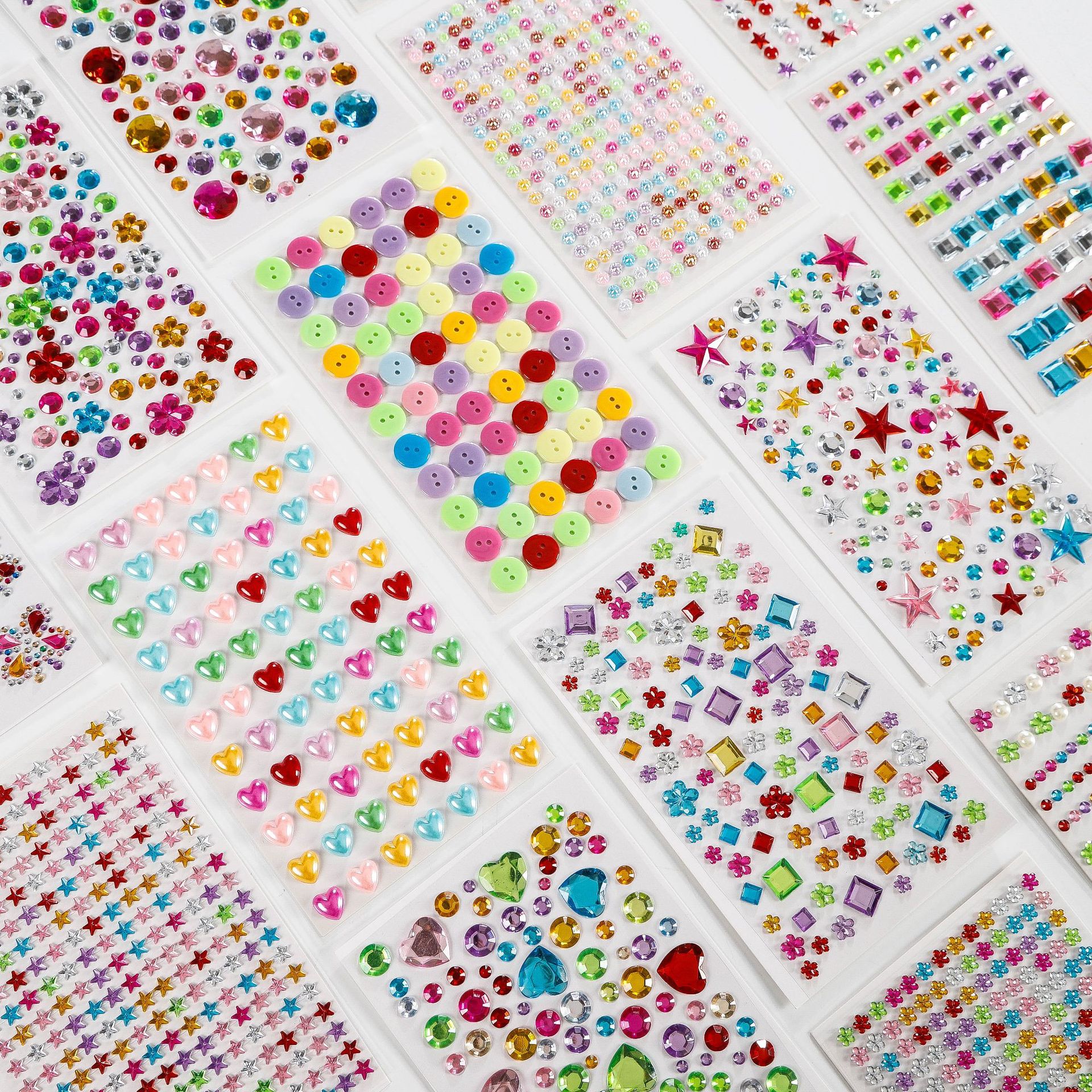 блестящие кристальные наклейки для детей в форме сердца 3D декоративные наклейки