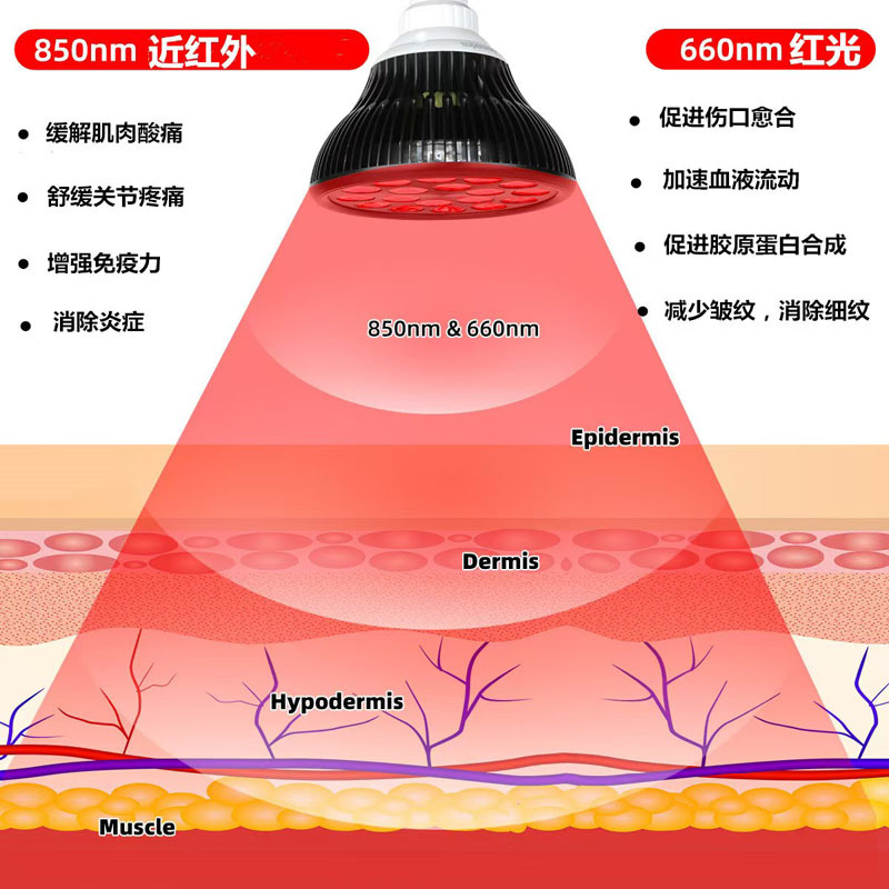 Par3854Wled Infrared Beauty Therapy Lamp Dual Chip 660+850Nm Red Light Baking Lamp Spotlight Waterproof