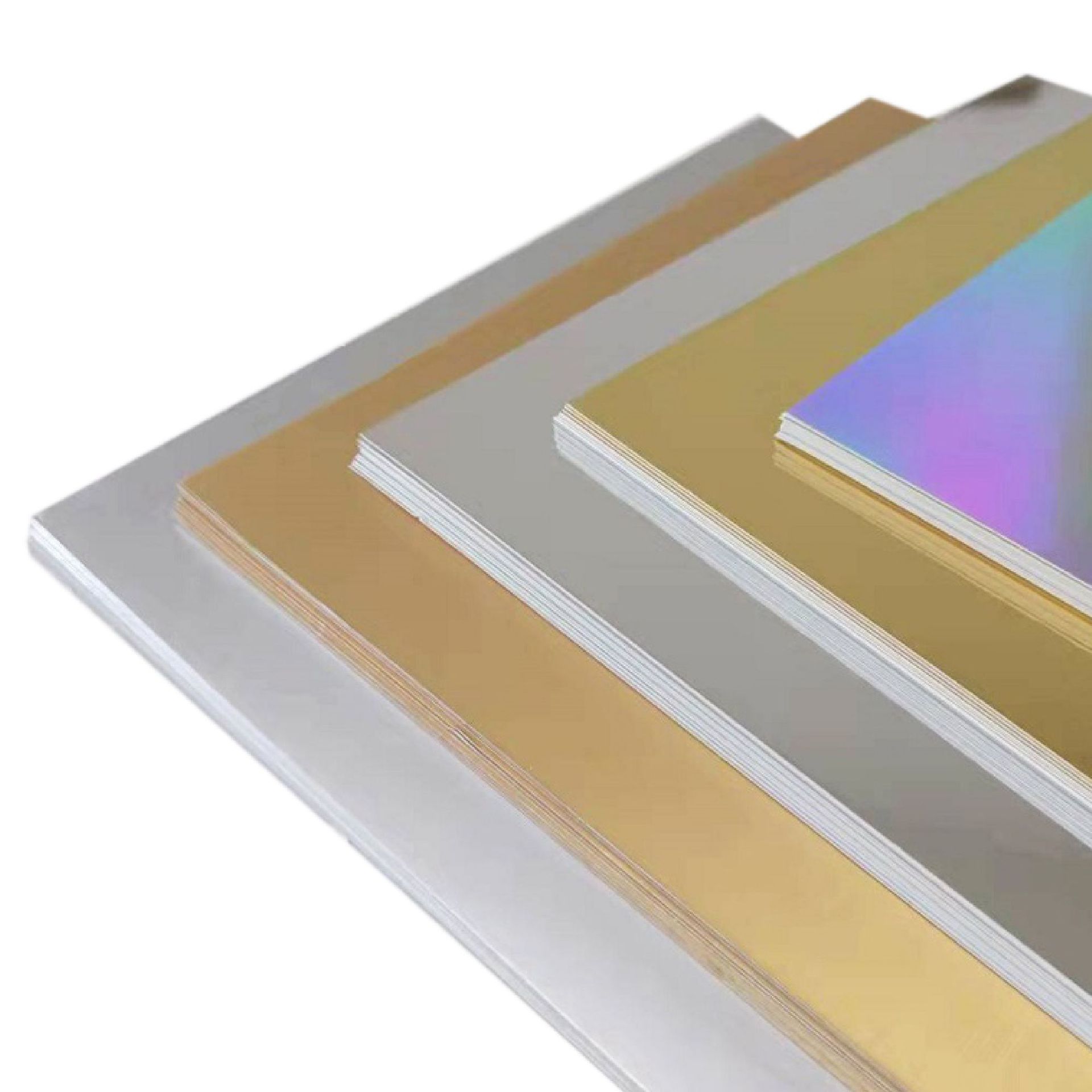 128/157/180/250/350/400g laser bright polyester paper printing and packaging aluminum foil matte gold silver cardboard