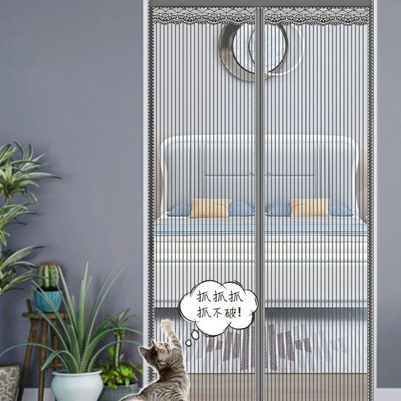 Import and Export Diamond Mesh Anti-Mosquito Door Curtain for Summer Home Bedroom Strong Magnetic Outer Door Anti-Mosquito Punch-Free Anti-Insect and Fly