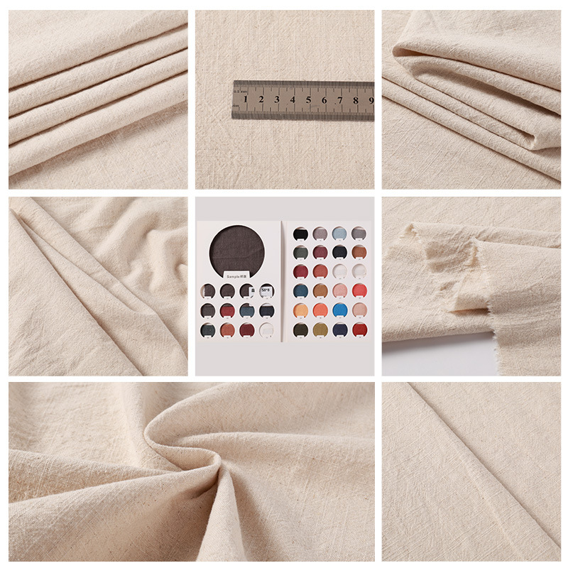 8 Pieces of Ramie Cotton Fabrics, High-Quality Ramie Blended Fabrics, Bags, Curtains, Shoes, Tie-Dye, Various Cotton and Linen Fabrics