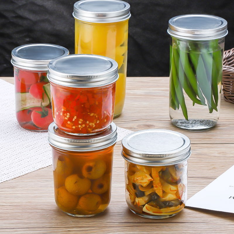 Spot Wholesale Jam Bottle Caviar Bottle Mason Sealed Jar Bird's Nest Stew Milk Jelly Pickles Storage Jar Glass Jar