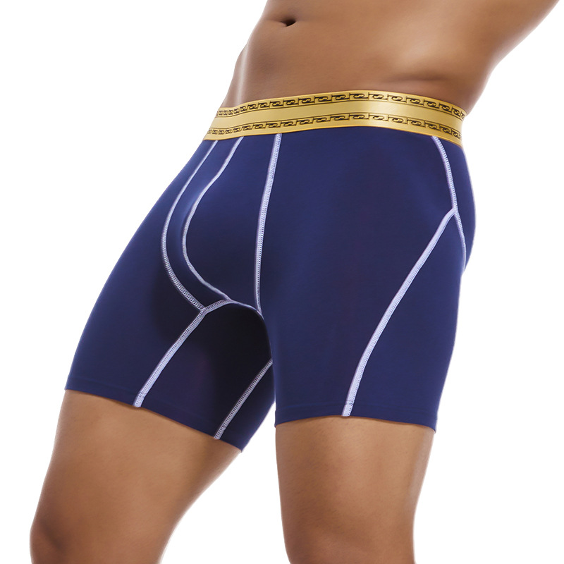 Large Size Sports Underwear, Extended Leg Men's Underwear, Pure Cotton Anti-Wear Leg Boxer Briefs, Men's Breathable Running Fitness Shorts