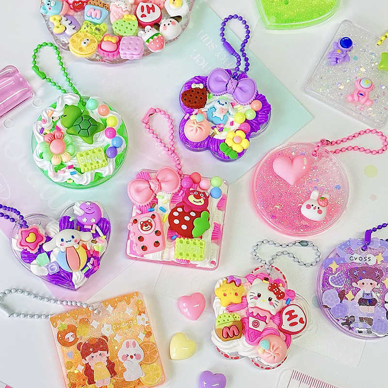 Dream quicksand goo card suit cream glue special-shaped quicksand goo card brick pendant ancient card brick keychain diy