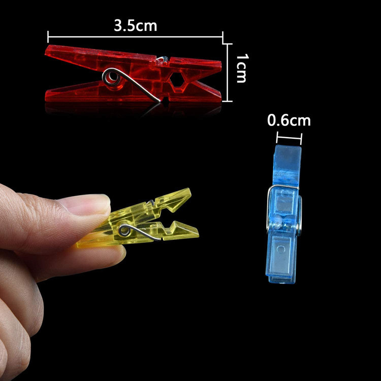 Transparent 3.5*0.7*1 plastic color mini clip hanging photo clip light string photo cross border