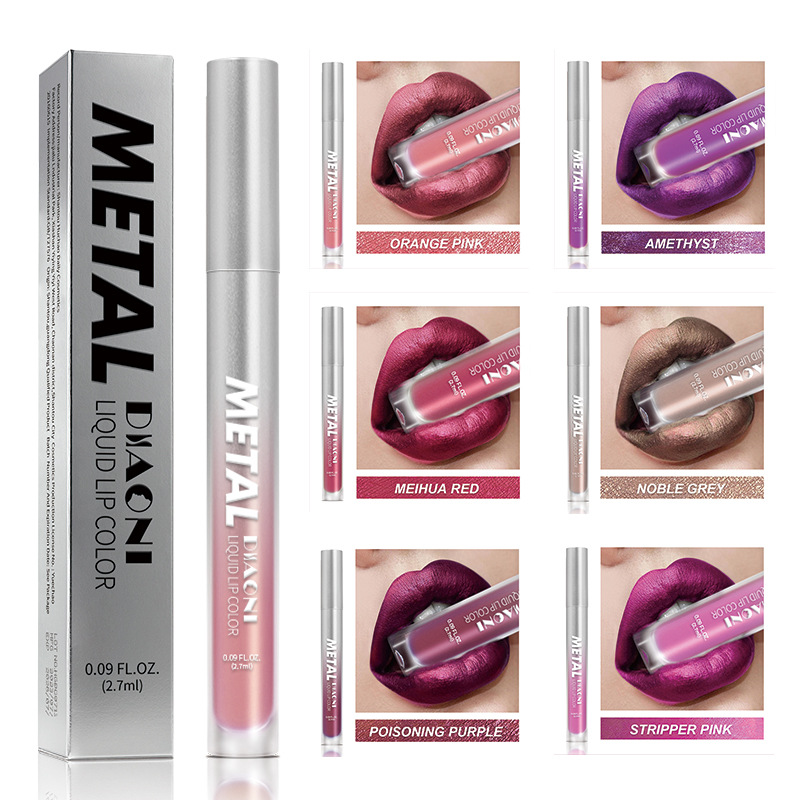 Кросс-бодийный макияж DIAONI алмазная помада для губ гель для губ жидкая помада металлический цвет не липкий стакан помада перламутровая